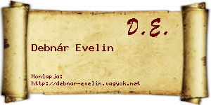 Debnár Evelin névjegykártya